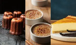Köstliche Canelés, Crème brûlée und ein cremiger Kuchen – perfekt, um **Eigelb zu verwerten** und süße Leckereien zu zaubern.