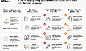 Tipps gegen eingewachsene Haare: Peeling vor der Haarentfernung, sanfte Anwendung & passende Rasurtechnik.