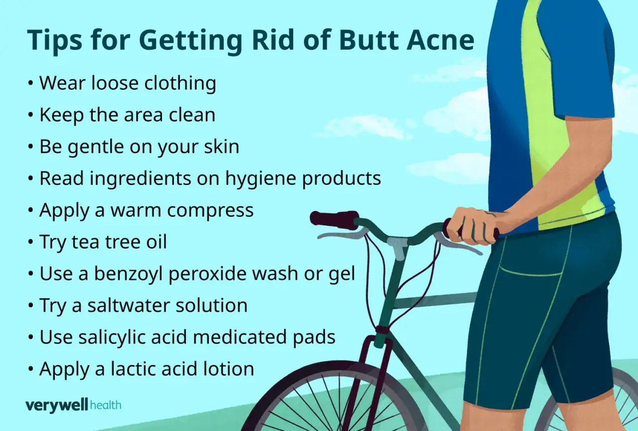 Tipps gegen Pickel am Po: lockere Kleidung, Hygiene, Teebaumöl, Salicylsäure & mehr. Ein Mann auf einem Fahrrad.
