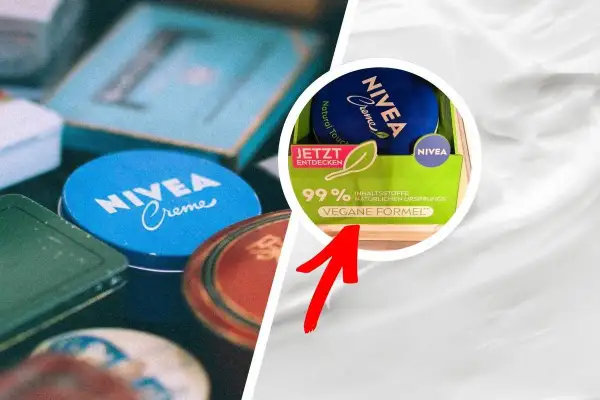 Nivea Creme mit veganer Formel, 99% natürliche Inhaltsstoffe. Die Marke Nivea betont, dass sie keine Nivea Tierversuche durchführt.